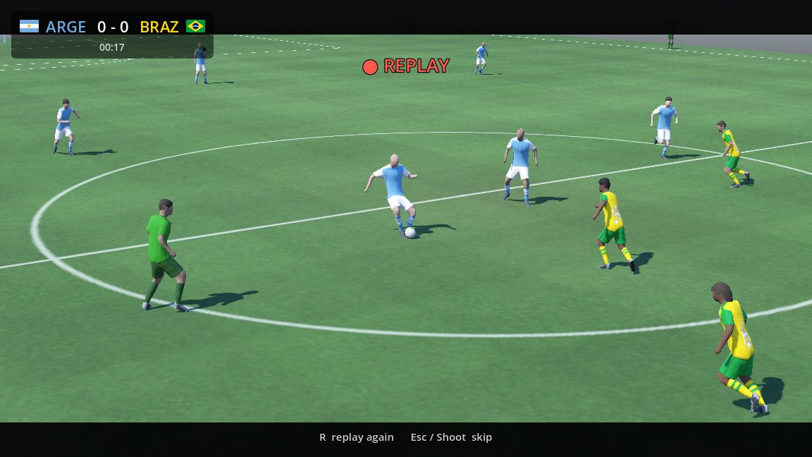 A match in progress, Argentina against Brazil, with the radar at the bottom of the screen.
